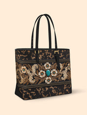 Teal Requiem Sleek Leather Tote LB0XD019