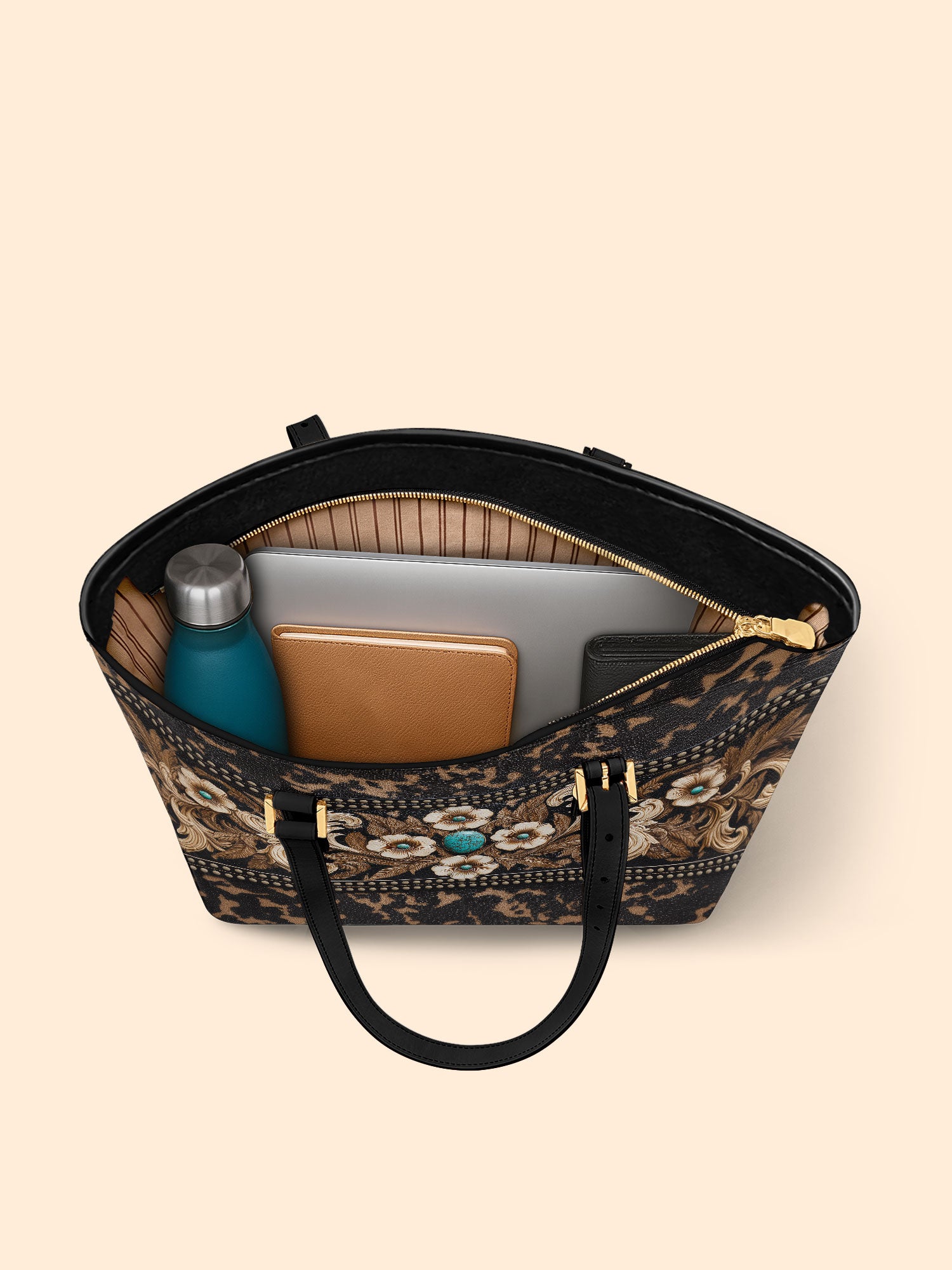 Teal Requiem Sleek Leather Tote LB0XD019