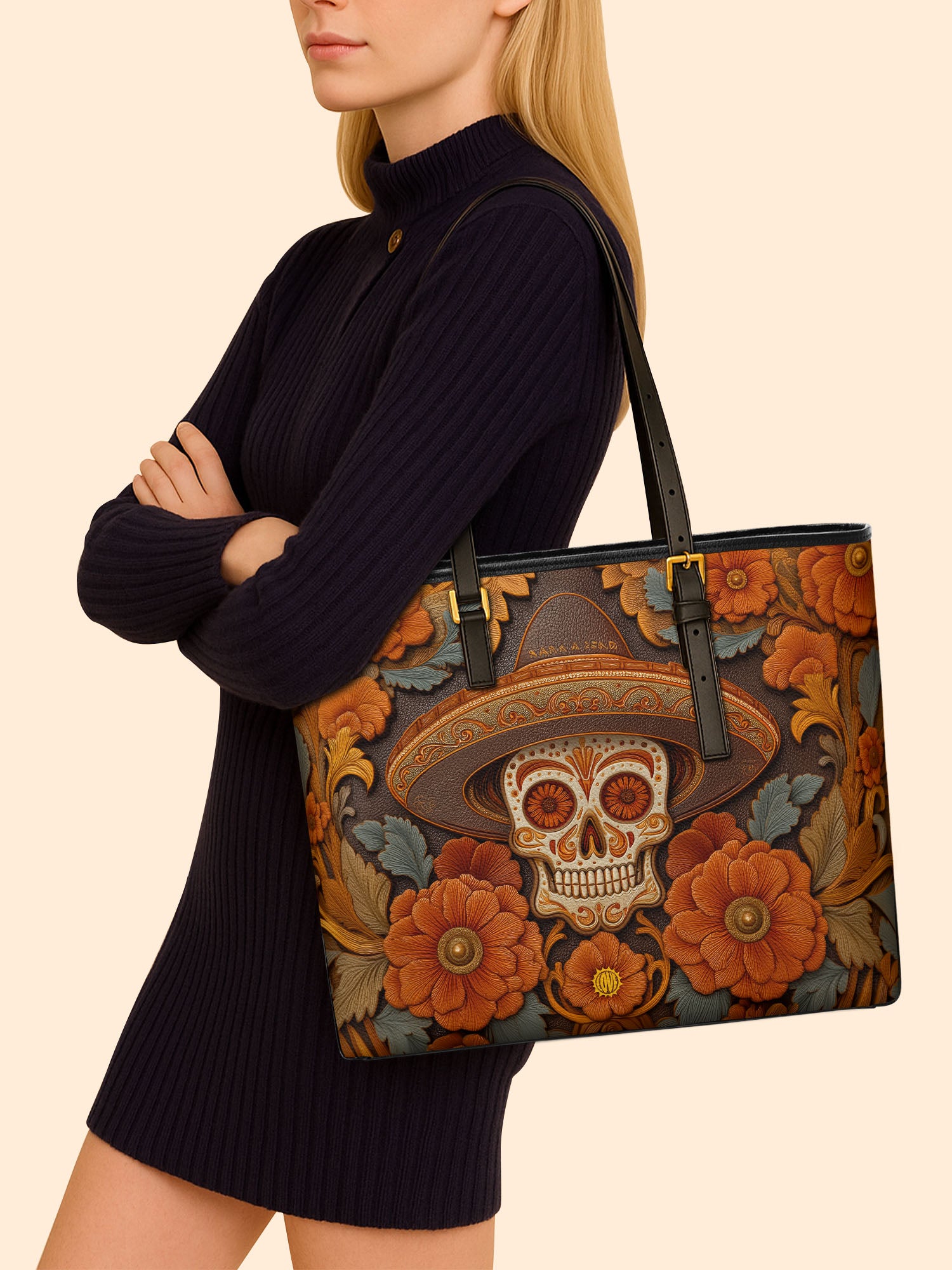 Golden Sombrero Sleek Leather Tote LB0TD016