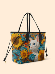 Sunflower White Cat Classic Shopper Tote LB0HH005