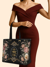Miraculous Medal Sleek Leather Tote LB0HH013